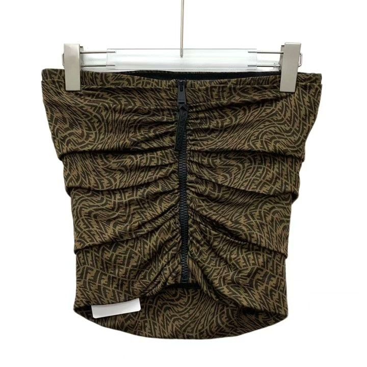 Fendi Fendi Brown FF Print Back Zip Camisole Size M / US 6-8 / IT 42-44 - 2 Thumbnail