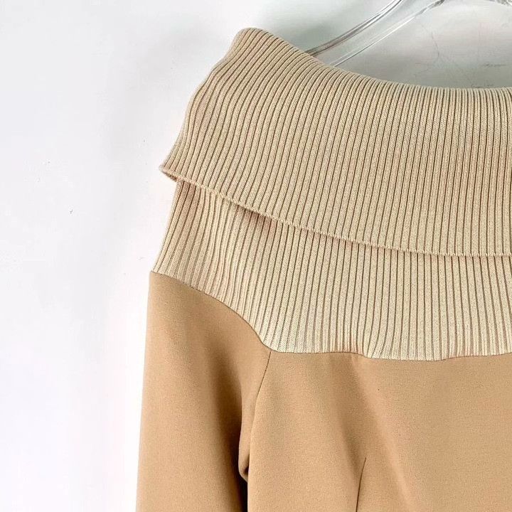 Dior Dior Light Brown Long Sleeve One-Shoulder Dress Size XS / US 0-2 / IT 36-38 - 3 Thumbnail