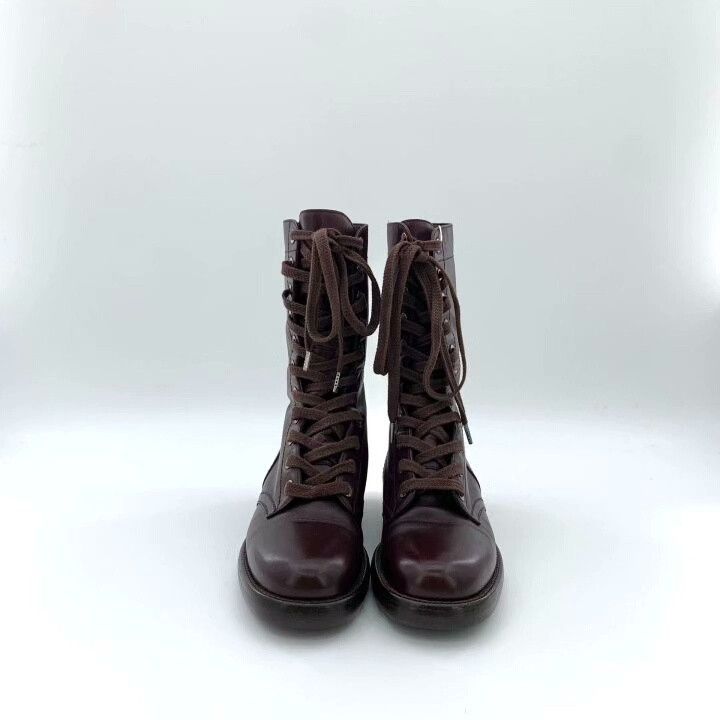 Chanel Chanel Red Leather Ankle Martin Boots Size US 6 / IT 36 - 3 Thumbnail