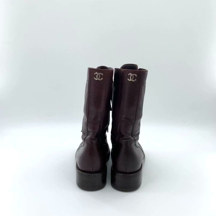 Chanel Chanel Red Leather Ankle Martin Boots Size US 6 / IT 36 - 4 Thumbnail