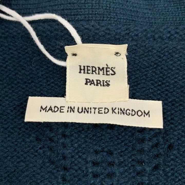Hermes Hermes Dark Blue Cashmere V-Neck Cardigan Size M / US 6-8 / IT 42-44 - 5 Thumbnail