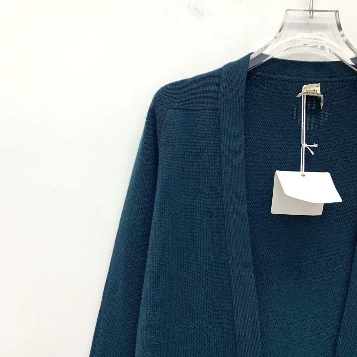 Hermes Hermes Dark Blue Cashmere V-Neck Cardigan Size M / US 6-8 / IT 42-44 - 3 Thumbnail