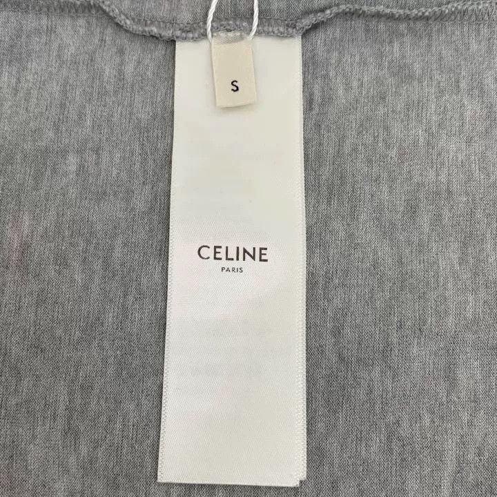 Celine Celine Gray Logo Beaded Cotton Crewneck T-shirt Size S / US 4 / IT 40 - 6 Thumbnail