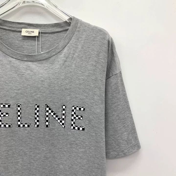 Celine Celine Gray Logo Beaded Cotton Crewneck T-shirt Size S / US 4 / IT 40 - 3 Thumbnail