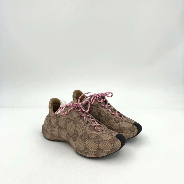 Gucci Gucci Run Brown Logo Print Sneakers Size US 4.5 / IT 34.5 - 2 Thumbnail