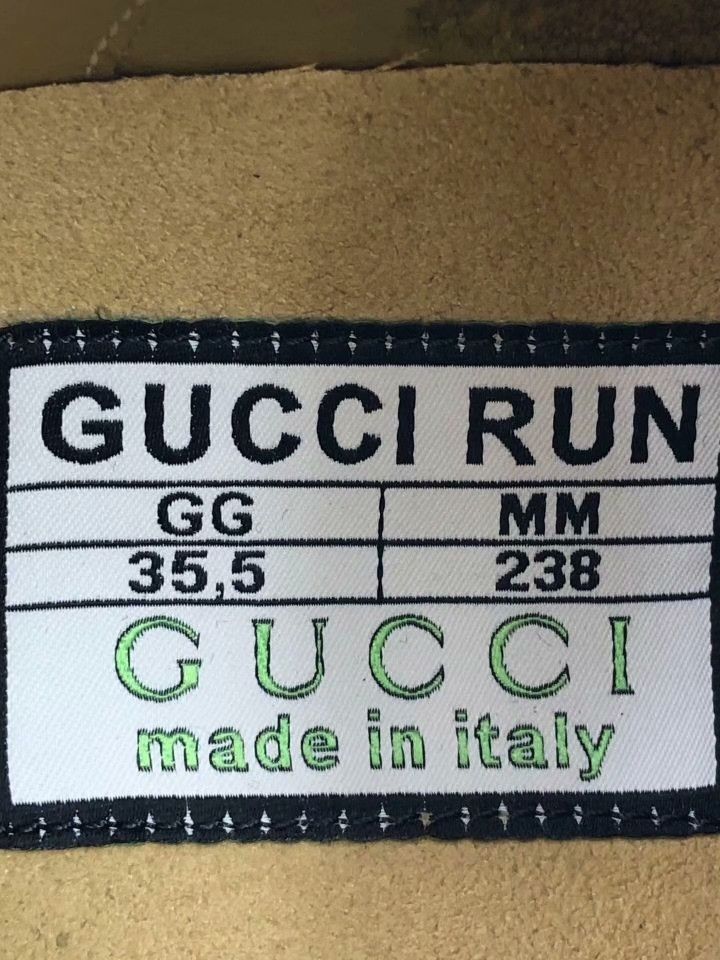 Gucci Gucci Run Brown Logo Print Sneakers Size US 4.5 / IT 34.5 - 7 Thumbnail