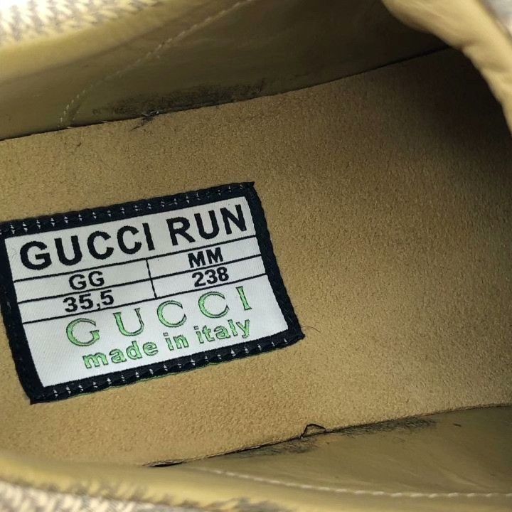 Gucci Gucci Run Brown Logo Print Sneakers Size US 4.5 / IT 34.5 - 9 Thumbnail