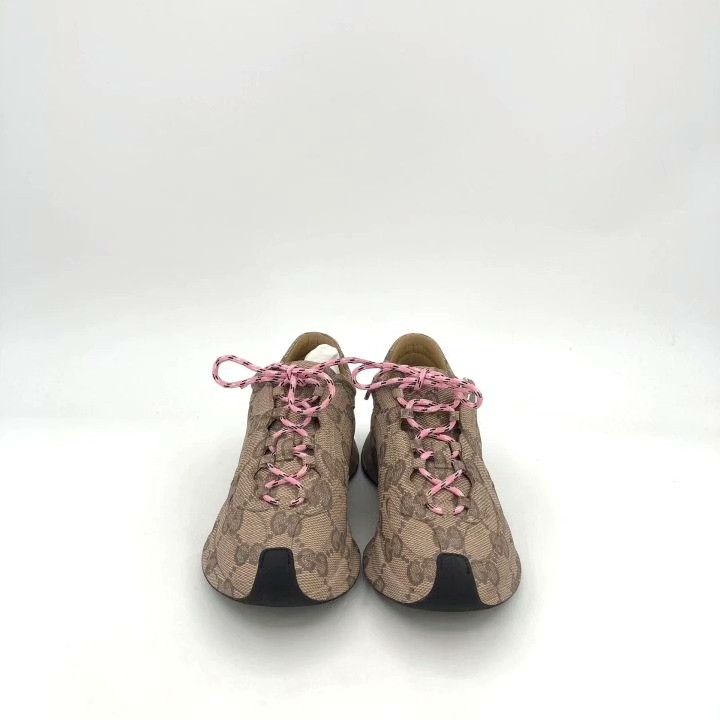 Gucci Gucci Run Brown Logo Print Sneakers Size US 4.5 / IT 34.5 - 3 Thumbnail