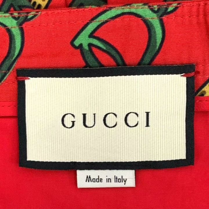 Gucci Gucci Red Lock Buckle Print Cotton Midi Skirt Size 42" / US 20 - 6 Thumbnail