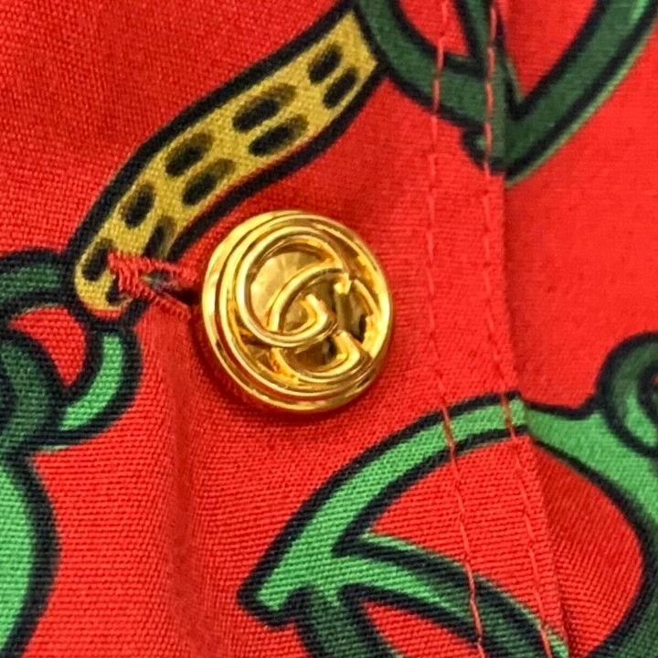 Gucci Gucci Red Lock Buckle Print Cotton Midi Skirt Size 42" / US 20 - 5 Thumbnail