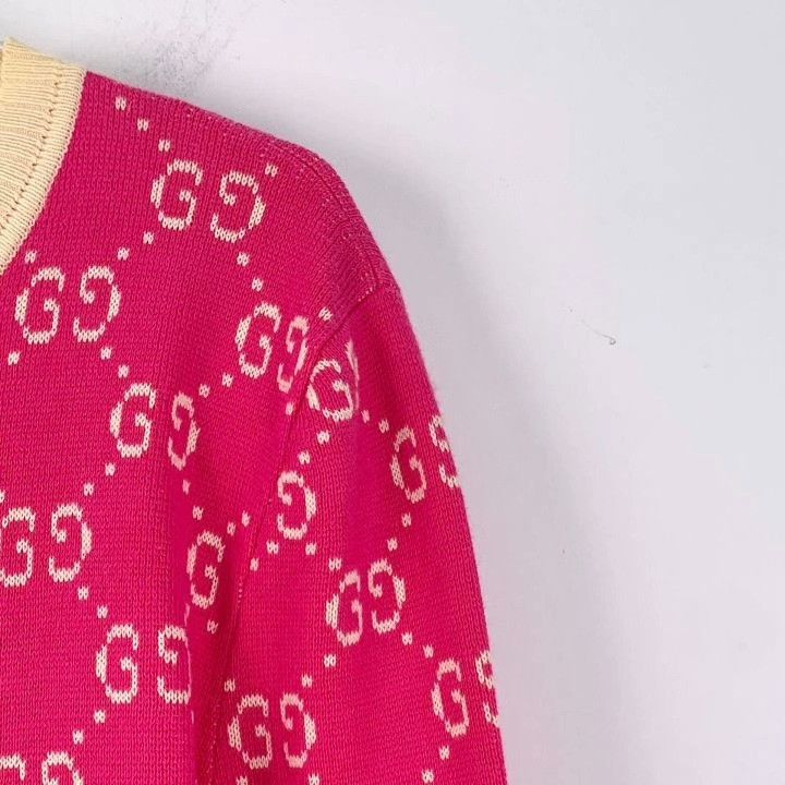 Gucci Gucci Logo Jacquard Cotton Knit Cardigan Size L / US 10 / IT 46 - 3 Thumbnail