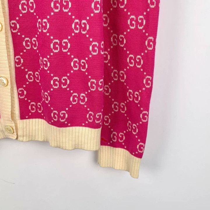 Gucci Gucci Logo Jacquard Cotton Knit Cardigan Size L / US 10 / IT 46 - 4 Thumbnail