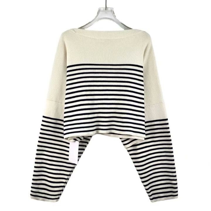 Celine Celine Striped Logo Embroidery Knit Sweater Size L / US 10 / IT 46 - 2 Thumbnail