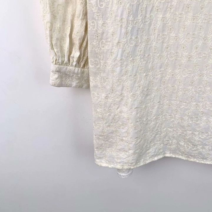 Gucci Gucci Logo Embroidered Cotton Doll Collar Shirt Dress Size XS / US 0-2 / IT 36-38 - 4 Thumbnail