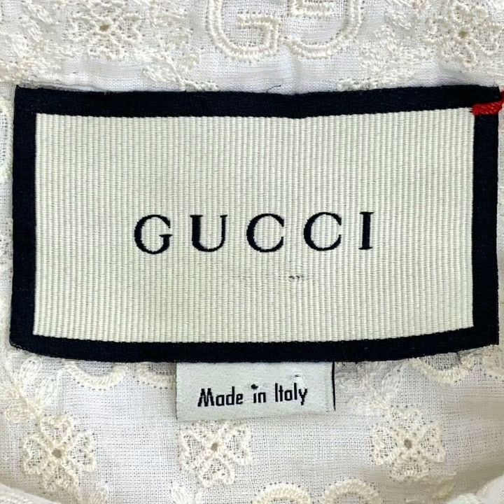 Gucci Gucci Logo Embroidered Cotton Doll Collar Shirt Dress Size XS / US 0-2 / IT 36-38 - 5 Thumbnail
