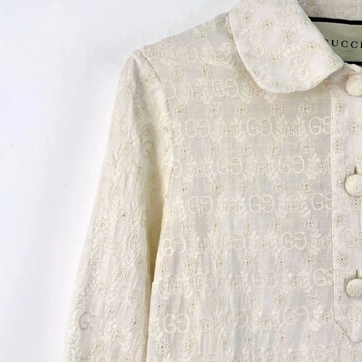 Gucci Gucci Logo Embroidered Cotton Doll Collar Shirt Dress Size XS / US 0-2 / IT 36-38 - 3 Thumbnail