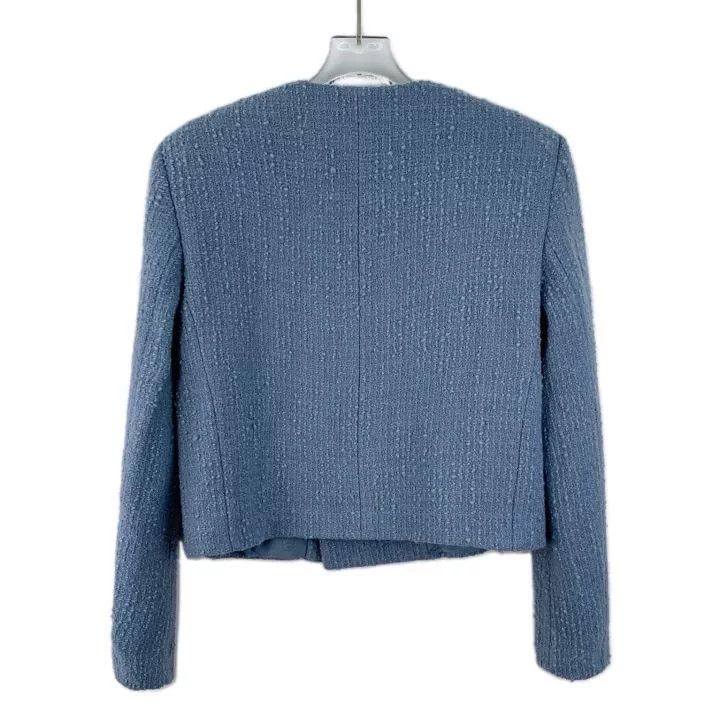 Celine Celine Blue Wool Tweed Jacket Size S / US 4 / IT 40 - 2 Thumbnail