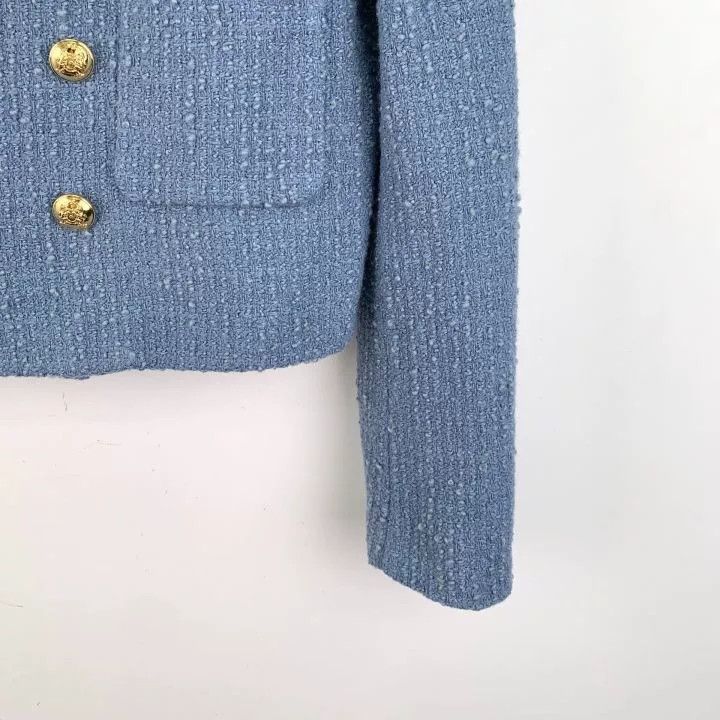 Celine Celine Blue Wool Tweed Jacket Size S / US 4 / IT 40 - 4 Thumbnail