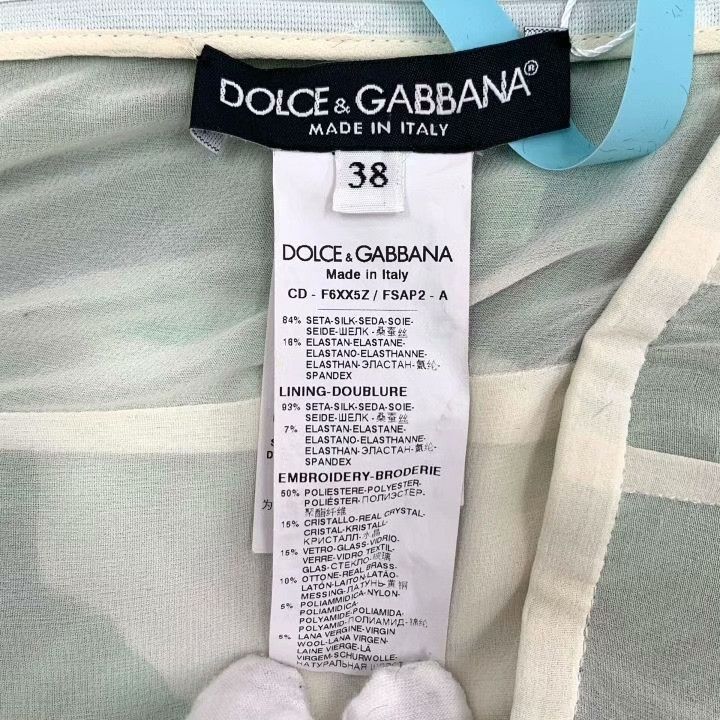 Dolce & Gabbana Dolce Gabbana Green Silk V-neck Dress Size S / US 4 / IT 40 - 6 Thumbnail