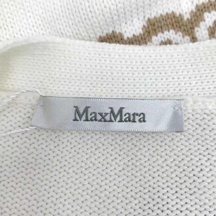 Max Mara Maxmara White Logo Embroidered Cotton Cardigan Size M / US 6-8 / IT 42-44 - 5 Thumbnail