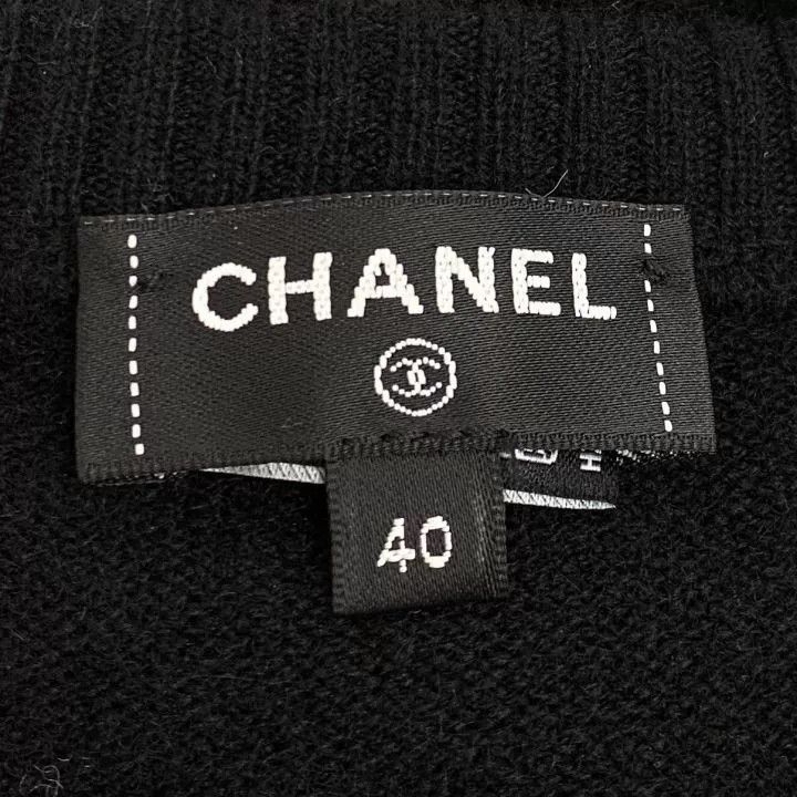 Chanel Chanel Black Floral Print Cashmere Cardigan Size S / US 4 / IT 40 - 6 Thumbnail