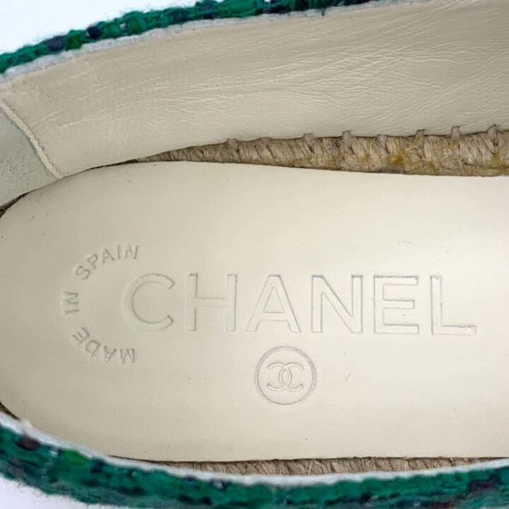 Chanel Chanel Green Double C Tweed Fisherman Shoes Size US 6 / IT 36 - 8 Thumbnail
