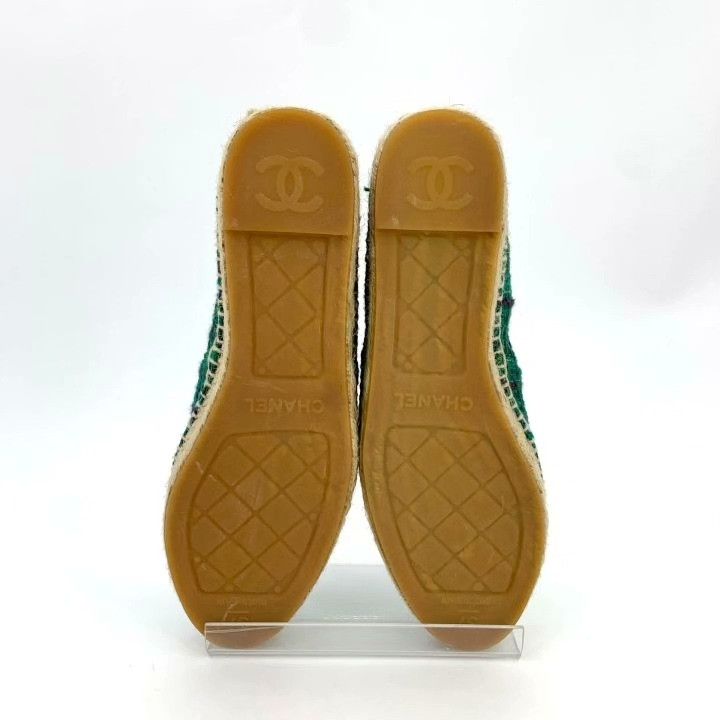 Chanel Chanel Green Double C Tweed Fisherman Shoes Size US 6 / IT 36 - 5 Thumbnail