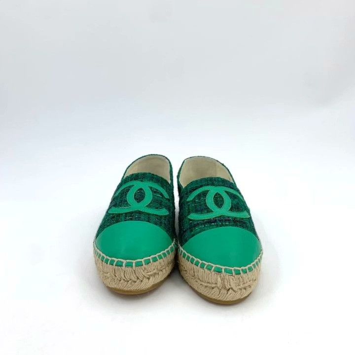 Chanel Chanel Green Double C Tweed Fisherman Shoes Size US 6 / IT 36 - 3 Thumbnail