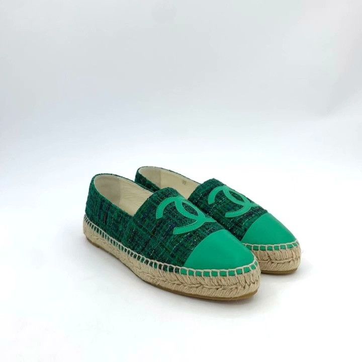 Chanel Chanel Green Double C Tweed Fisherman Shoes Size US 6 / IT 36 - 2 Thumbnail