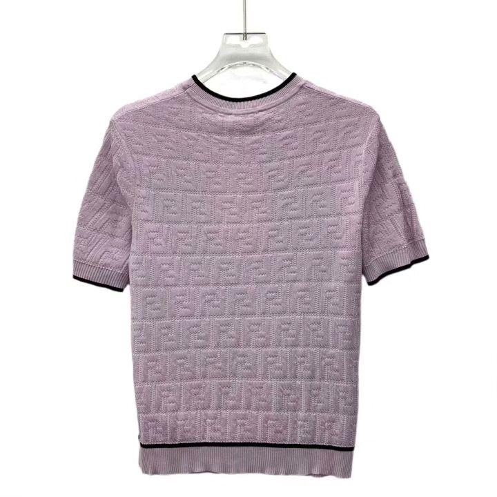 Fendi Fendi Logo Jacquard Crewneck Short-Sleeve Knit Size S / US 4 / IT 40 - 2 Thumbnail