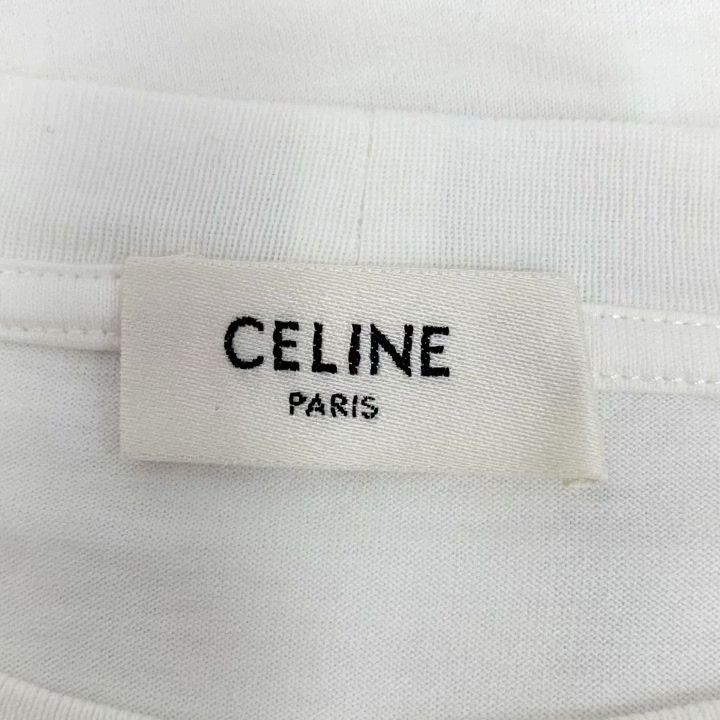 Celine Celine White Letter Print Cotton T-shirt Size M / US 6-8 / IT 42-44 - 5 Thumbnail