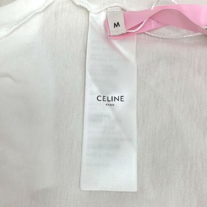Celine Celine White Letter Print Cotton T-shirt Size M / US 6-8 / IT 42-44 - 6 Thumbnail