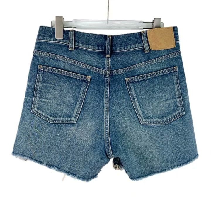 Celine Celine Blue Triomphe Embroidery Denim Shorts Size 27" / US 4 / IT 40 - 2 Thumbnail