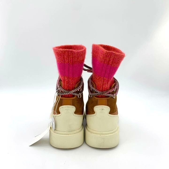Chanel Chanel Brown Logo Lace-Up Snow Boots Size US 7.5 / IT 37.5 - 4 Thumbnail