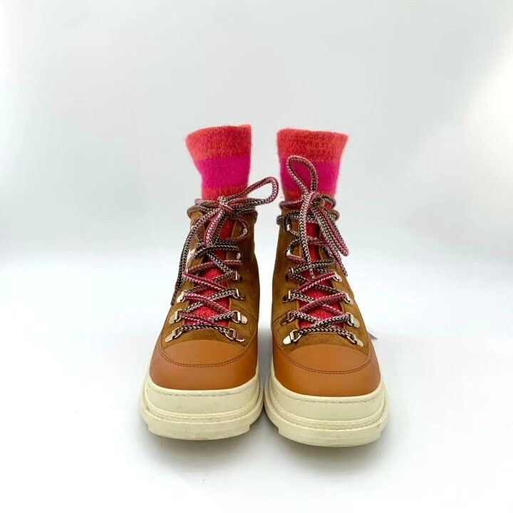 Chanel Chanel Brown Logo Lace-Up Snow Boots Size US 7.5 / IT 37.5 - 3 Thumbnail