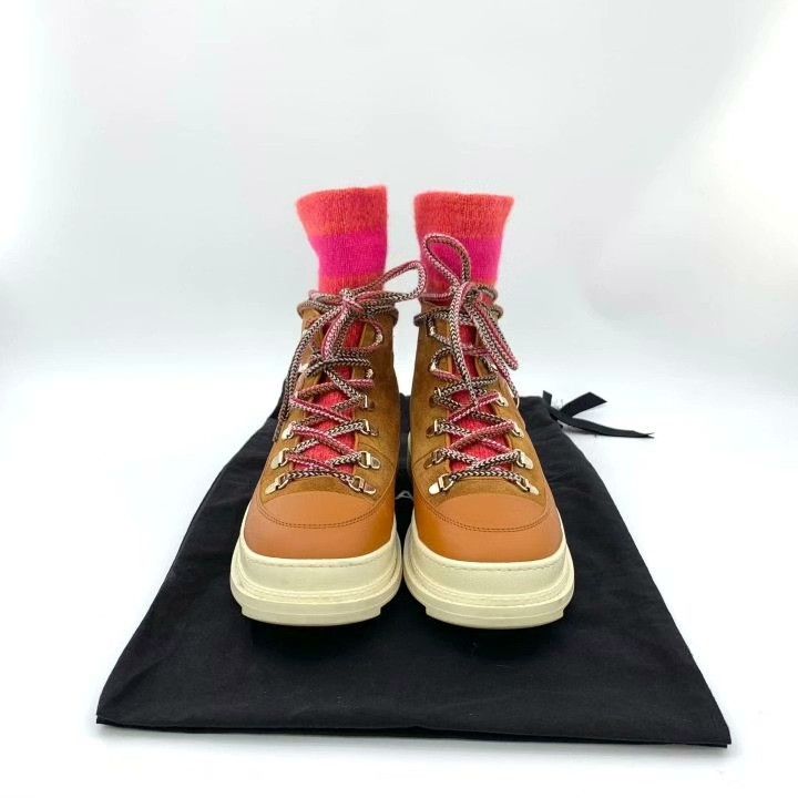 Chanel Chanel Brown Logo Lace-Up Snow Boots Size US 7.5 / IT 37.5 - 8 Thumbnail