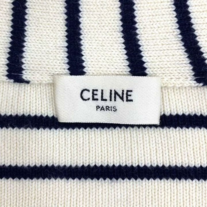 Celine Celine Colorblock Stripe Cotton V-Neck Knit Size S / US 4 / IT 40 - 5 Thumbnail