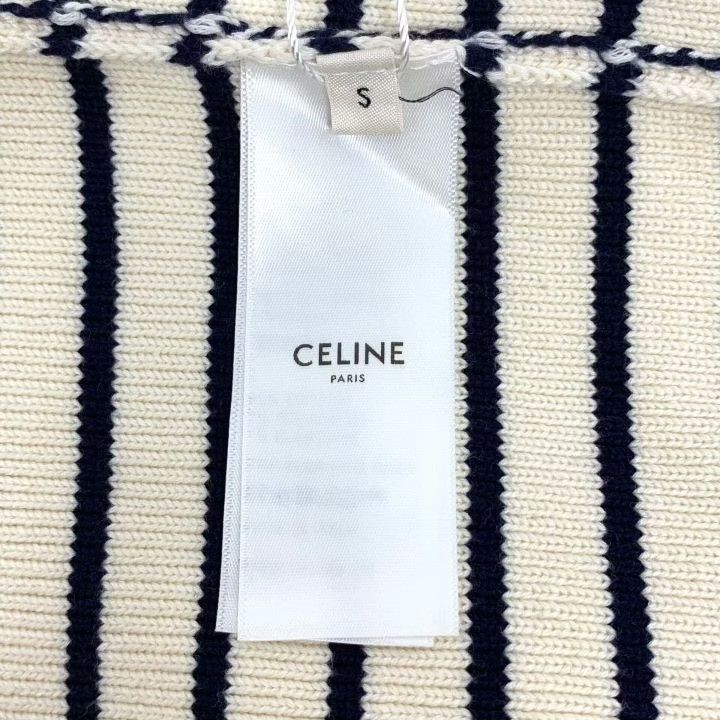 Celine Celine Colorblock Stripe Cotton V-Neck Knit Size S / US 4 / IT 40 - 6 Thumbnail