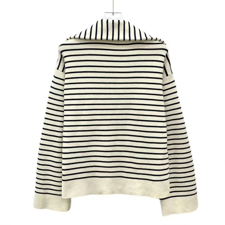 Celine Celine Colorblock Stripe Cotton V-Neck Knit Size S / US 4 / IT 40 - 2 Thumbnail