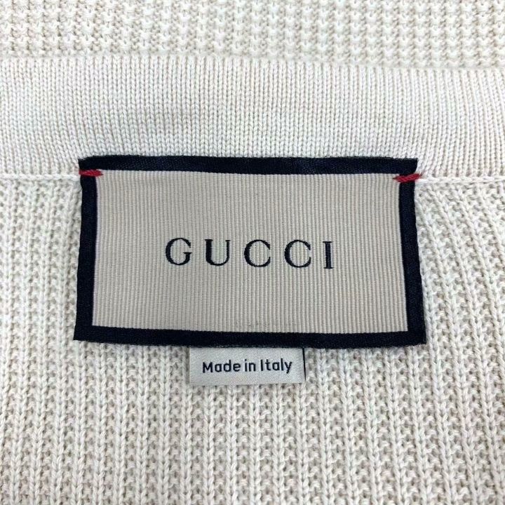 Gucci Gucci Beige Wool V-Neck Cardigan Size S / US 4 / IT 40 - 6 Thumbnail