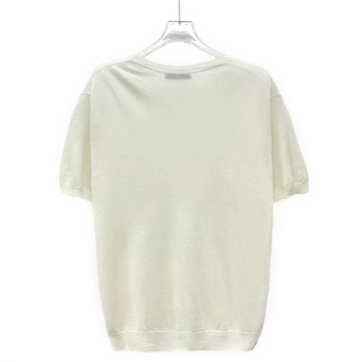 Prada Prada White Logo Crew Neck Knit Short Sleeve Size S / US 4 / IT 40 - 2 Thumbnail