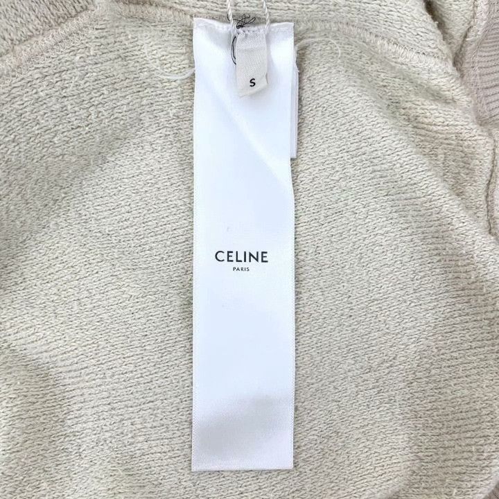 Celine Celine Beige Logo Embroidered Cotton Knit Top Size S / US 4 / IT 40 - 8 Thumbnail