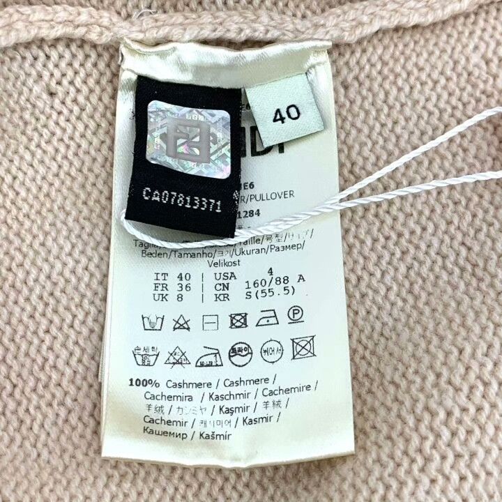 Fendi Fendi Logo-Embroidered Cashmere V-Neck Sweater Size M / US 6-8 / IT 42-44 - 7 Thumbnail