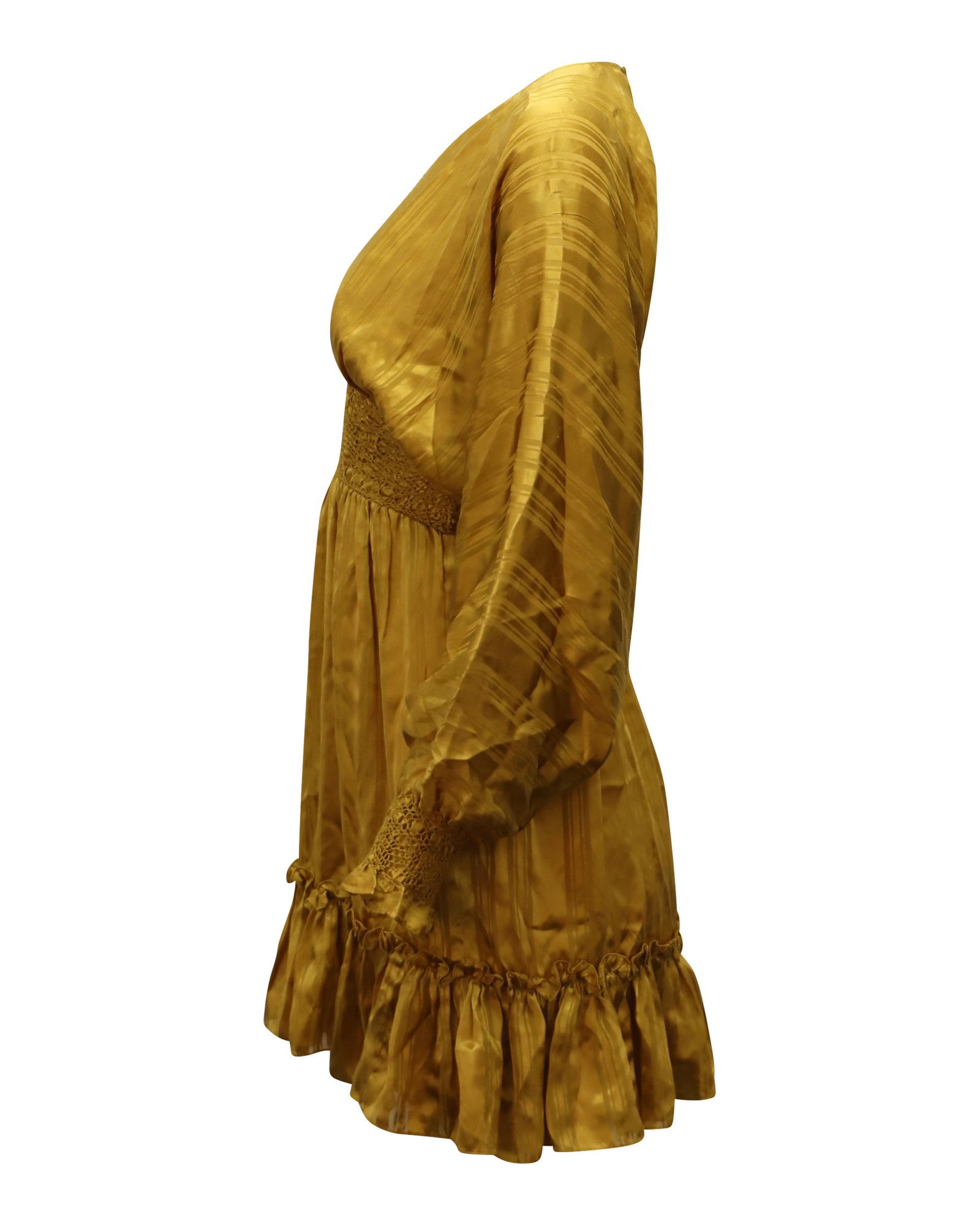 Ulla Johnson Ulla Johnson Odette Mini Dress in Gold Silk Size XS / US 0-2 / IT 36-38 - 2 Thumbnail