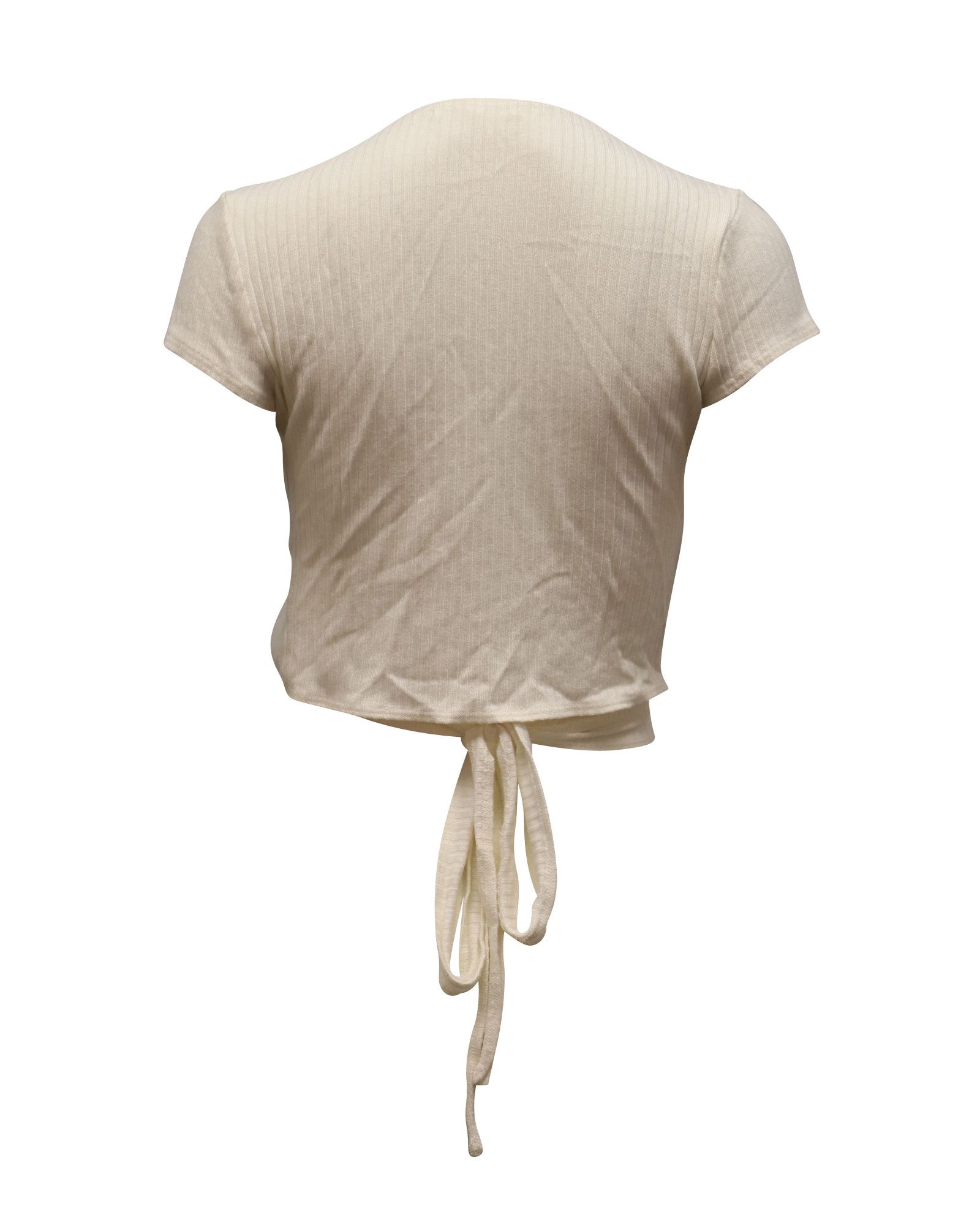 Reformation Reformation Flora Short Sleeve Knit Top in White Tencel Size XS / US 0-2 / IT 36-38 - 2 Thumbnail