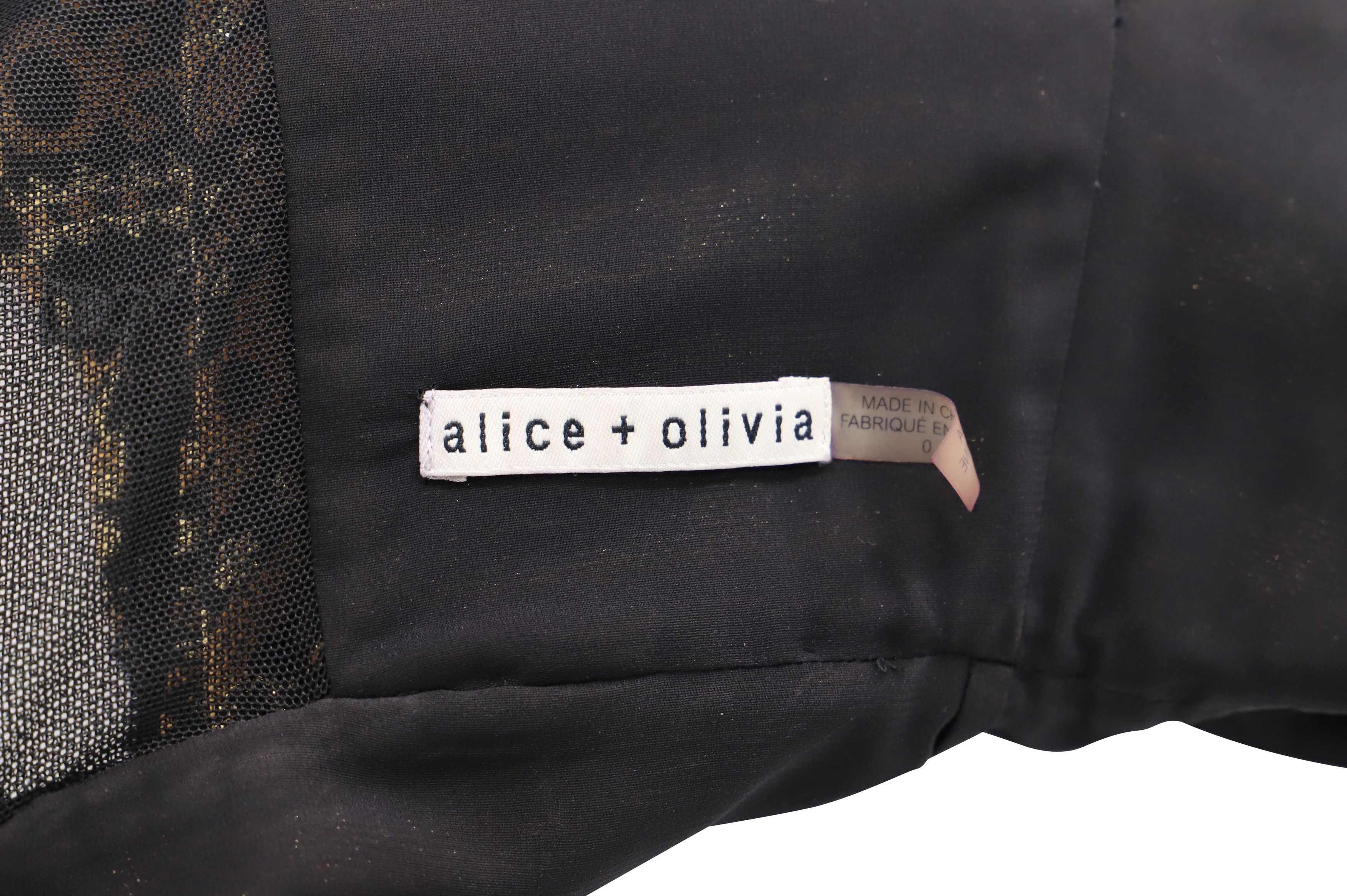 Alice + Olivia Alice + Olivia Tribal Print Strapless Dress in Gold Acrylic Size XS / US 0-2 / IT 36-38 - 3 Thumbnail