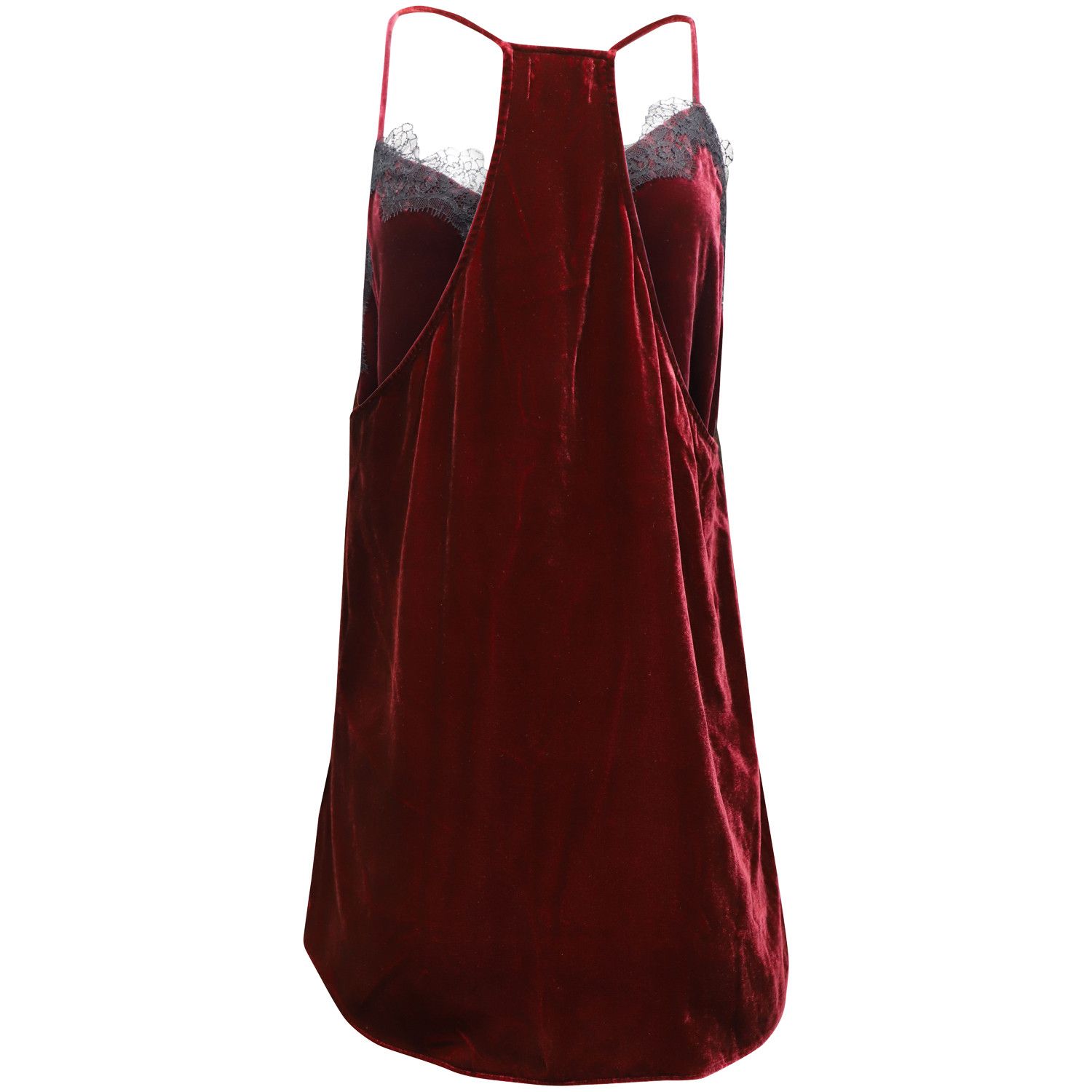 CAMI NYC Cami NYC Lace Trim Camisole in Burgundy Velvet Size S / US 4 / IT 40 - 3 Thumbnail
