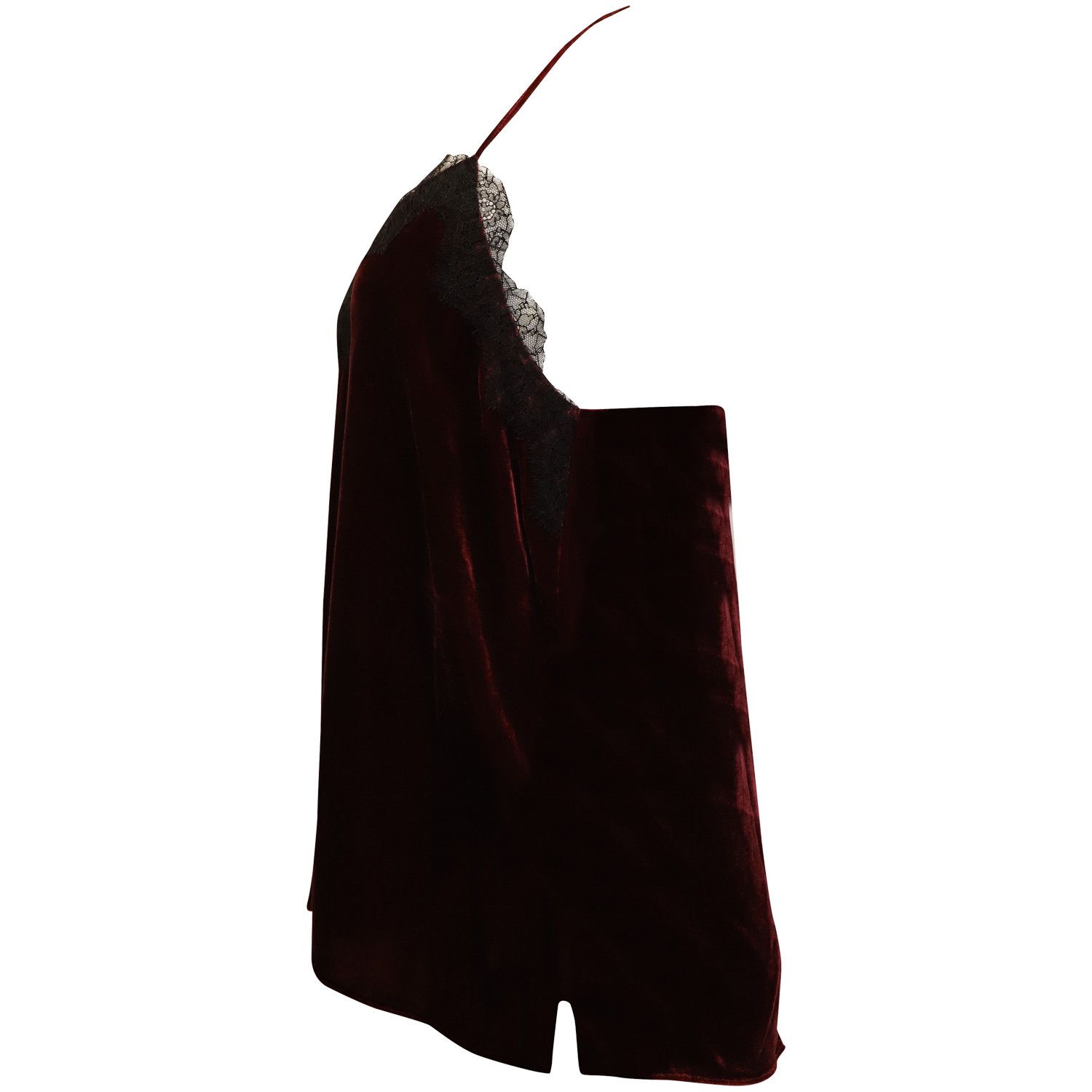 CAMI NYC Cami NYC Lace Trim Camisole in Burgundy Velvet Size S / US 4 / IT 40 - 2 Thumbnail