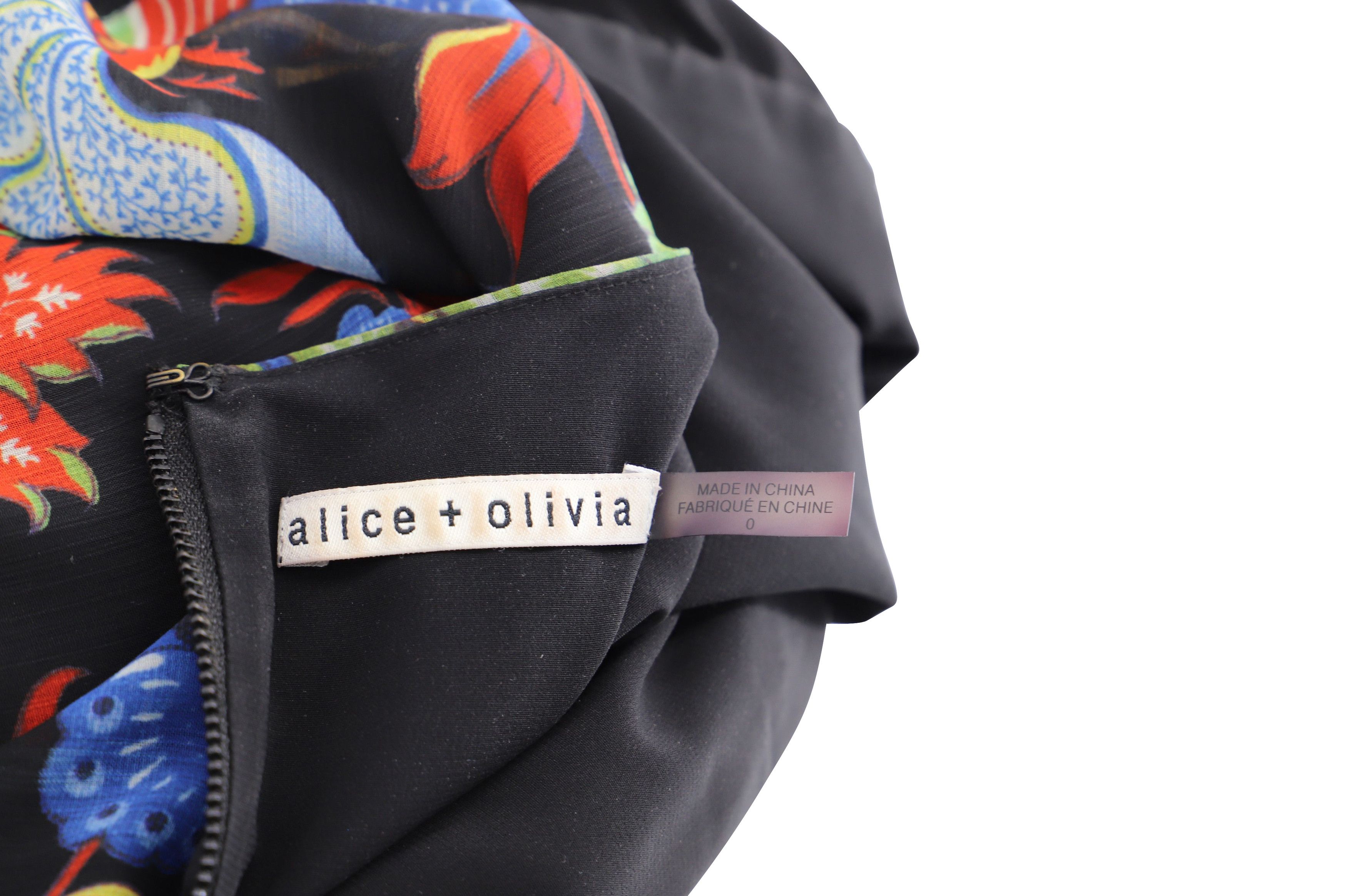 Alice + Olivia Alice + Olivia Cay Floral Dress in Multicolor Polyester Size XS / US 0-2 / IT 36-38 - 4 Thumbnail