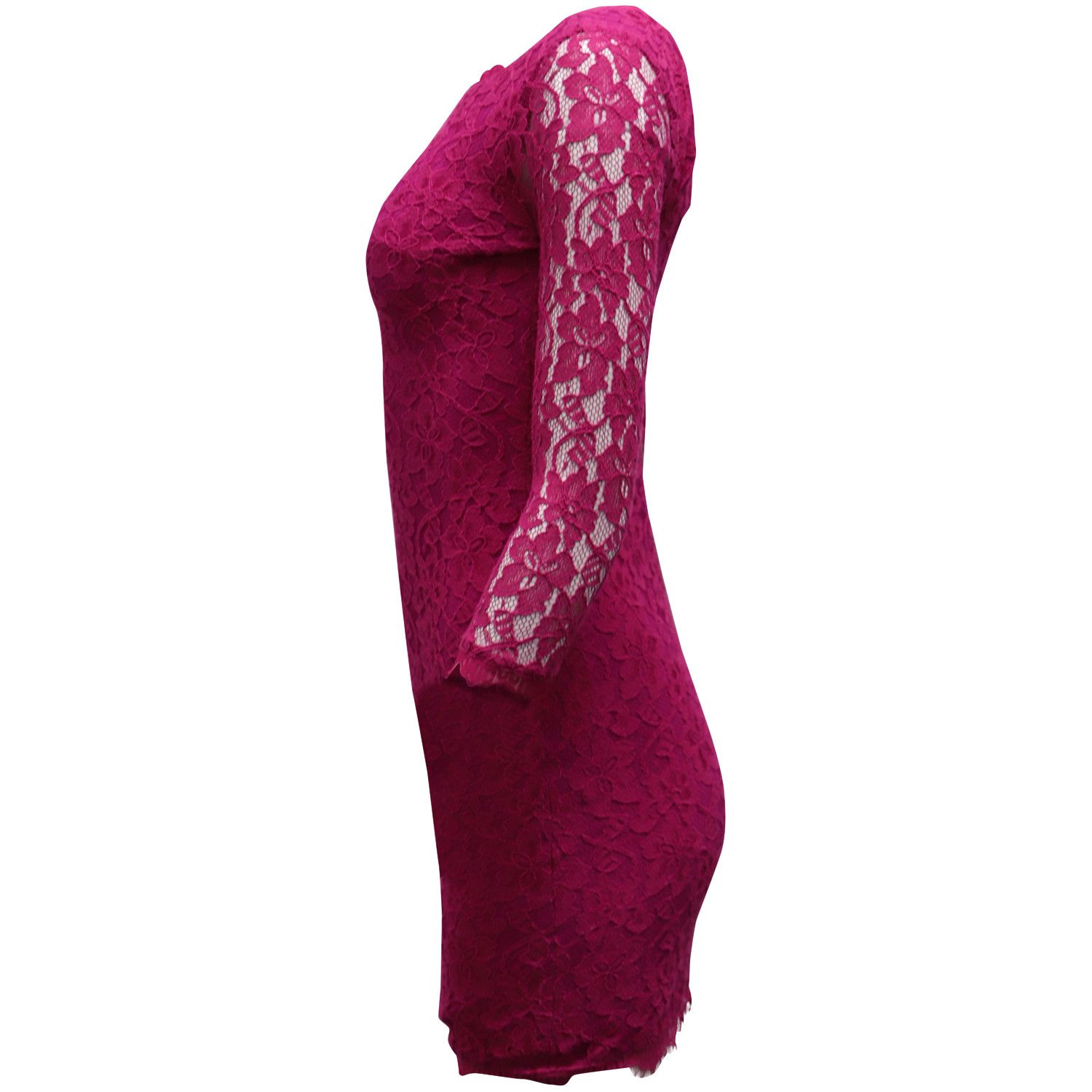 Diane von Furstenberg Diane Von Furstenberg Zarita Lace Sheath Dress in Pink Rayon Size XXS / US 00 / IT 34 - 2 Thumbnail